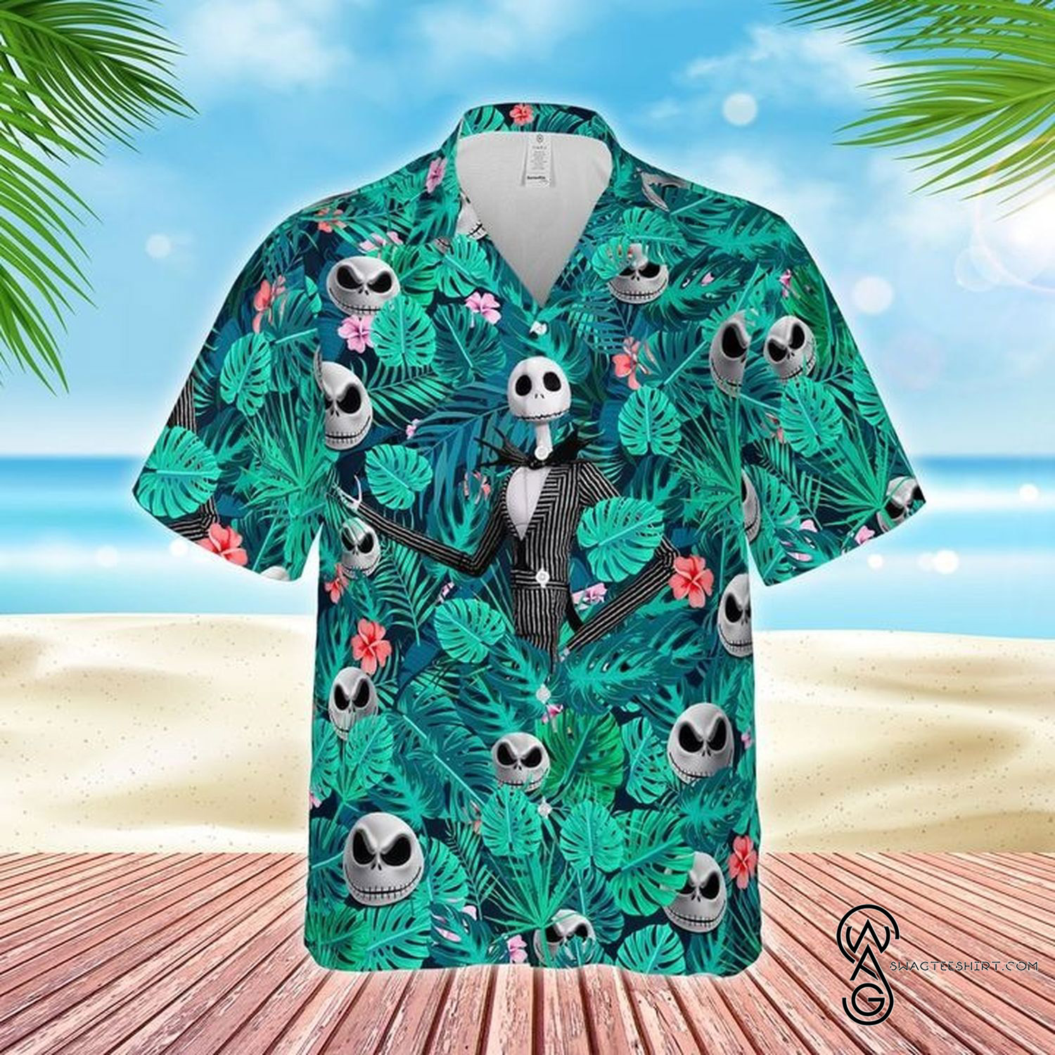 [Top Trending] Jack Skellington The King Of Halloween Casual Beach Full Printing Hawaiian Shirt